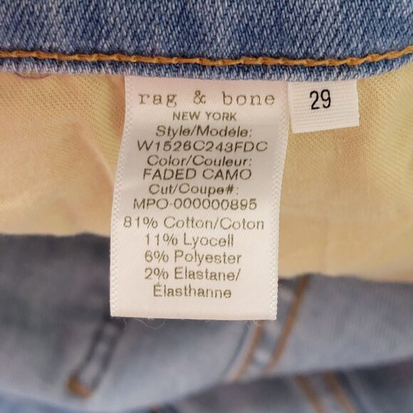 rag & bone Jeans Cate Mid-Rise Faded Camo Ankle Skinny Denim Womens 29 Preppy - Picture 8 of 13